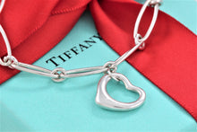 Load image into Gallery viewer, Tiffany &amp; Co. Elsa Peretti Silver Small Open Heart Link 7&quot; Bracelet
