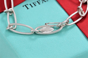 Tiffany & Co. Elsa Peretti Silver Small Open Heart Link 7" Bracelet