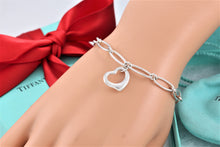 Load image into Gallery viewer, Tiffany &amp; Co. Elsa Peretti Silver Small Open Heart Link 7&quot; Bracelet
