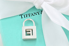 Load image into Gallery viewer, Tiffany &amp; Co. Silver Letter &quot;F&quot; Padlock Pendant
