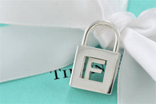 Load image into Gallery viewer, Tiffany &amp; Co. Silver Letter &quot;F&quot; Padlock Pendant
