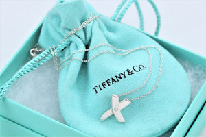 Tiffany & Co. Paloma Picasso Silver ''X'' Diamond Necklace