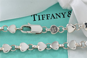 Tiffany & Co. Silver Chain of Hearts Link 16" Necklace