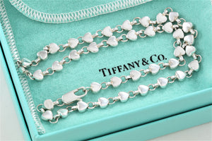 Tiffany & Co. Silver Chain of Hearts Link 16" Necklace