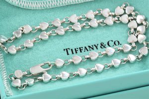 Tiffany & Co. Silver Chain of Hearts Link 16" Necklace