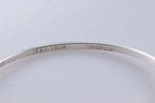 Load image into Gallery viewer, Tiffany &amp; Co. 14K Gold Trim &amp; Silver Double Heart Hook Bangle Bracelet
