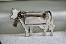 Load image into Gallery viewer, Taxco Mexico Sterling Silver Copper Black Enamel Cow Brooch Pin
