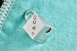 Tiffany & Co. 1837 Silver Padlock Cube Pendant