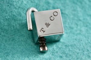 Tiffany & Co. 1837 Silver Padlock Cube Pendant