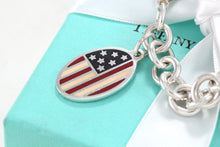 Load image into Gallery viewer, Tiffany &amp; co. Silver American Flag Oval Tag Pendant Bracelet

