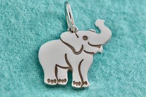 Tiffany & Co. Silver Smiling Elephant Charm Pendant