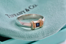 Load image into Gallery viewer, Tiffany &amp; Co. 14K Gold Silver Blue Sapphire Stacking Ring
