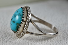 Load image into Gallery viewer, Native American Silver Polished Turquoise Nugget Ring Size 5.5
