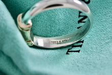 Load image into Gallery viewer, Tiffany &amp; Co. 14K Gold Silver Blue Sapphire Stacking Ring
