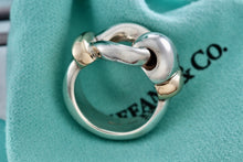 Load image into Gallery viewer, Tiffany &amp; Co. 18K Gold &amp; Silver Knot Loop Ring Size 4.5
