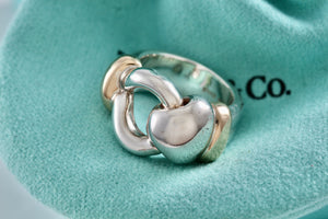 Tiffany & Co. 18K Gold & Silver Knot Loop Ring Size 4.5