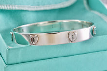 Load image into Gallery viewer, Tiffany &amp; Co. Silver Locks Heart Keyhole Bangle Bracelet
