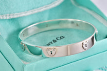 Load image into Gallery viewer, Tiffany &amp; Co. Silver Locks Heart Keyhole Bangle Bracelet
