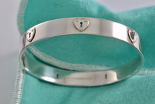 Load image into Gallery viewer, Tiffany &amp; Co. Silver Locks Heart Keyhole Bangle Bracelet
