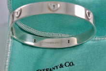 Load image into Gallery viewer, Tiffany &amp; Co. Silver Locks Heart Keyhole Bangle Bracelet
