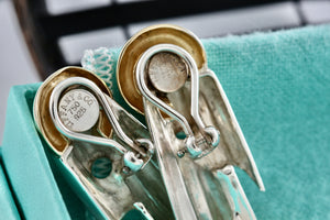 Tiffany & Co. 18K Gold & Silver Draped Cloth Clip-on Earrings