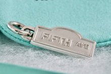 Load image into Gallery viewer, Tiffany &amp; Co. Silver Fifth Ave. Street Sign Bar Pendant
