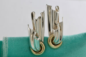 Tiffany & Co. 18K Gold & Silver Draped Cloth Clip-on Earrings