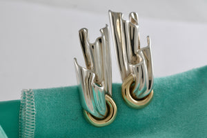 Tiffany & Co. 18K Gold & Silver Draped Cloth Clip-on Earrings