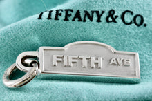 Load image into Gallery viewer, Tiffany &amp; Co. Silver Fifth Ave. Street Sign Bar Pendant

