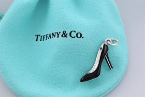 Tiffany & Co. Silver Black & Blue Enamel High Heel Shoe Charm
