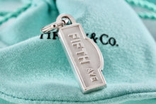 Load image into Gallery viewer, Tiffany &amp; Co. Silver Fifth Ave. Street Sign Bar Pendant
