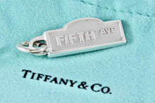 Load image into Gallery viewer, Tiffany &amp; Co. Silver Fifth Ave. Street Sign Bar Pendant

