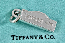 Load image into Gallery viewer, Tiffany &amp; Co. Silver Fifth Ave. Street Sign Bar Pendant
