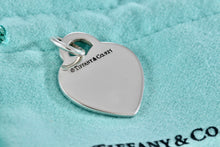Load image into Gallery viewer, Tiffany &amp; Co. Notes Fifth Ave Blue Enamel Lettering Heart Charm Pendant
