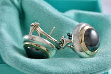 Load image into Gallery viewer, Tiffany &amp; Co. 18K Gold &amp; Silver Hematite Round Clip-on Earrings
