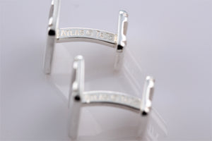 Tiffany & Co. Atlas Silver Roman Numerals Cufflinks
