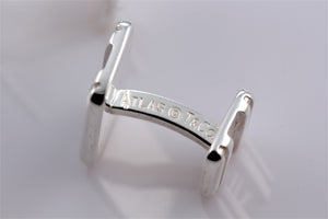 Tiffany & Co. Atlas Silver Roman Numerals Cufflinks