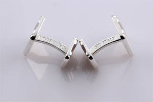 Tiffany & Co. Atlas Silver Roman Numerals Cufflinks