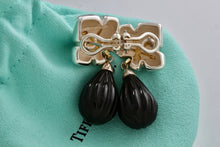 Load image into Gallery viewer, Tiffany &amp; Co. 18K Gold &amp; Silver Ivy Starfish Onyx Dangle Earrings
