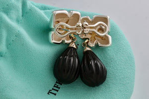 Tiffany & Co. 18K Gold & Silver Ivy Starfish Onyx Dangle Earrings