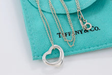 Load image into Gallery viewer, Tiffany &amp; Co. Elsa Peretti Silver Small Open Heart 16mm Pendant 16&quot; Necklace
