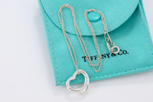 Load image into Gallery viewer, Tiffany &amp; Co. Elsa Peretti Silver Small Open Heart 16mm Pendant 16&quot; Necklace
