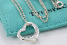 Load image into Gallery viewer, Tiffany &amp; Co. Elsa Peretti Silver Small Open Heart 16mm Pendant 16&quot; Necklace
