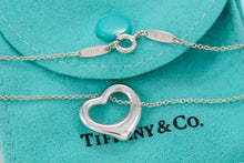 Load image into Gallery viewer, Tiffany &amp; Co. Elsa Peretti Silver Small Open Heart 16mm Pendant 16&quot; Necklace
