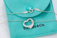 Load image into Gallery viewer, Tiffany &amp; Co. Elsa Peretti Silver Small Open Heart 16mm Pendant 16&quot; Necklace
