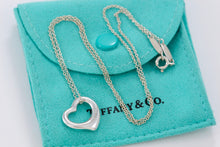 Load image into Gallery viewer, Tiffany &amp; Co. Elsa Peretti Silver Small Open Heart 16mm Pendant 16&quot; Necklace
