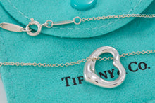 Load image into Gallery viewer, Tiffany &amp; Co. Elsa Peretti Silver Small Open Heart 16mm Pendant 16&quot; Necklace
