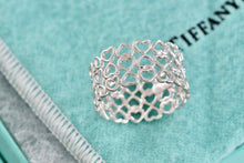 Load image into Gallery viewer, Tiffany &amp; Co. Paloma Picasso Silver Crown Of Hearts Wide Band Ring
