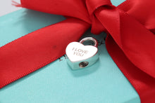 Load image into Gallery viewer, Tiffany &amp; Co. Silver &quot;I Love You&quot; Heart Padlock Pendant
