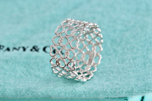 Tiffany & Co. Paloma Picasso Silver Crown Of Hearts Wide Band Ring